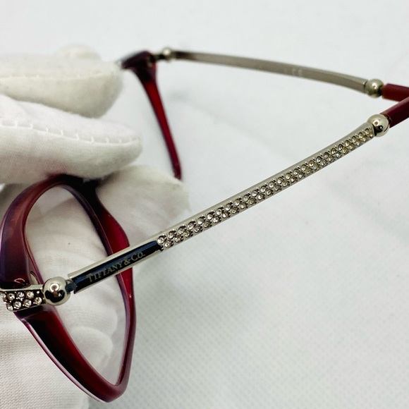 EUC Tiffany & Co TF 2191-B Pearl Plum Butterfly Shaped RX Eyeglasses - Picture 10 of 14